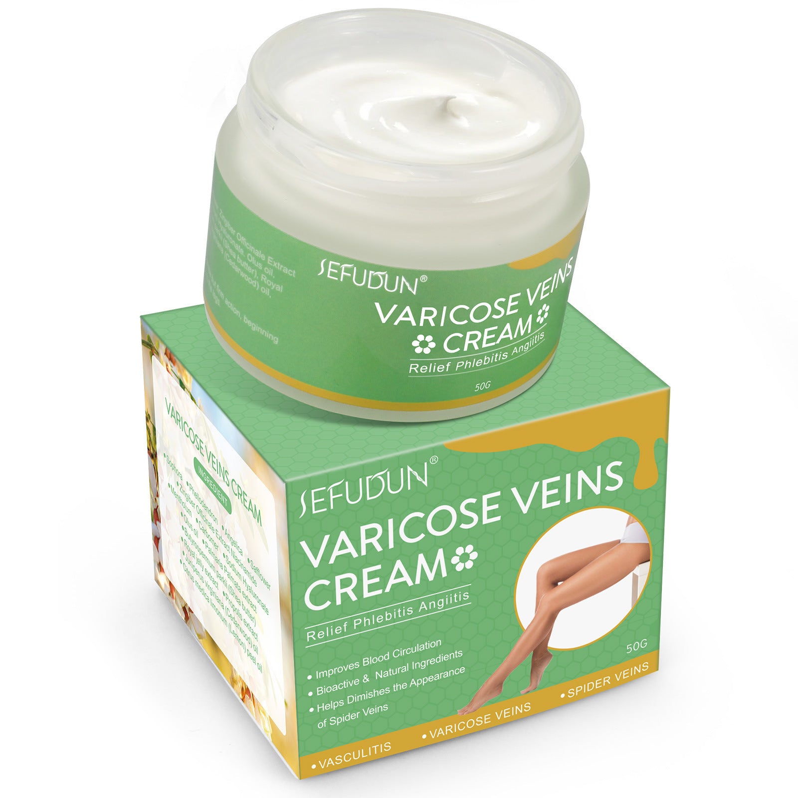 Vein Cream Red Blood Streaks Repair Earthworm Leg Bruises Bulge Relief Pain Safflower Skin care lotion Varicose Cream