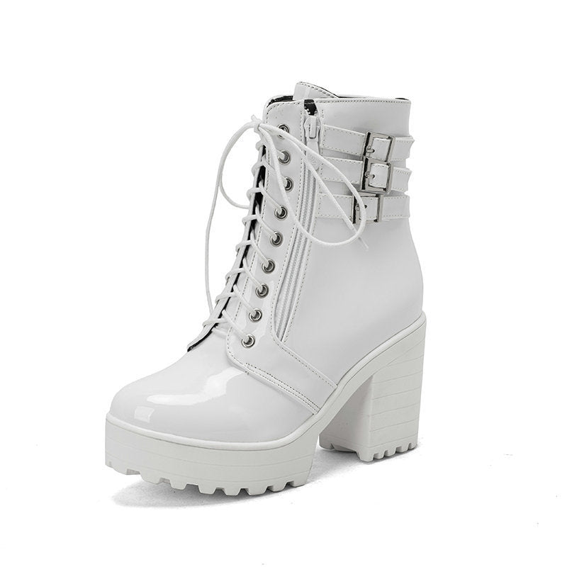 Women's Autumn And Winter Thick Heeled Short Boots